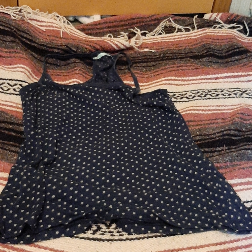 blue spotted tank top